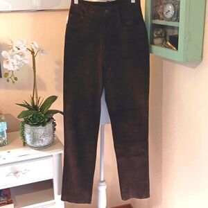 Harold's Classic Dark Brown Suede Leather Jeans. Western.Country.Coastal Cowgirl
